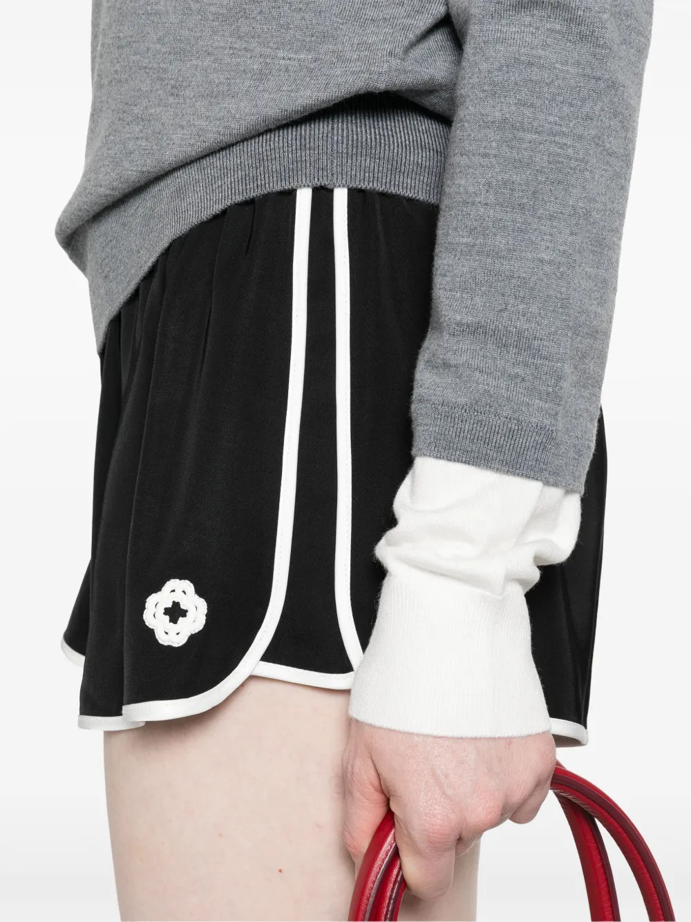 Affordable Maje Clover-motif track shorts Women