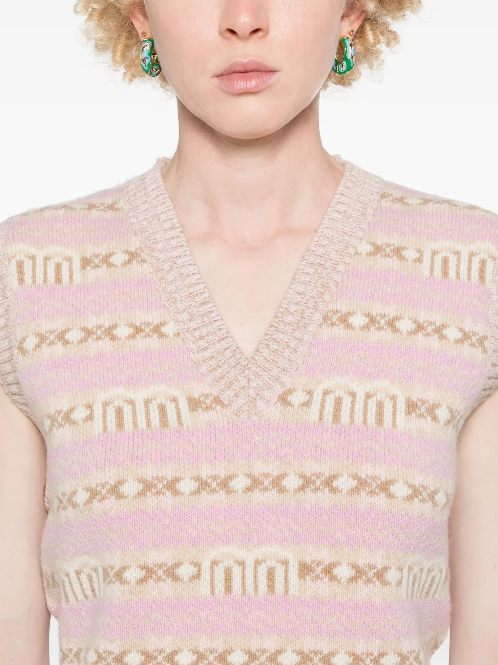 Affordable Maje sleeveless jacquard sweater Women