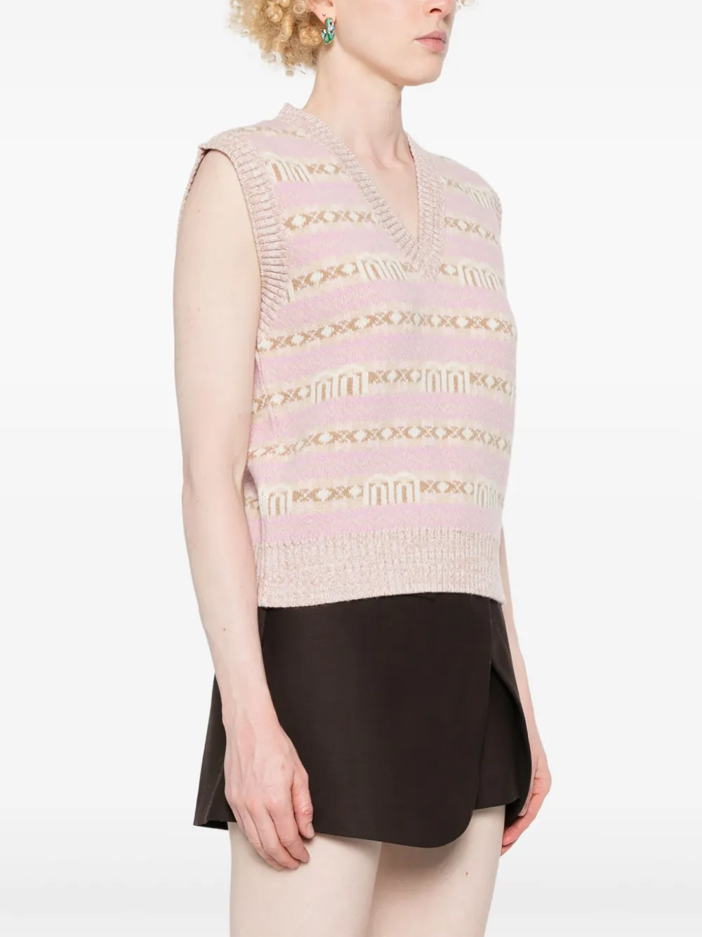 Affordable Maje sleeveless jacquard sweater Women