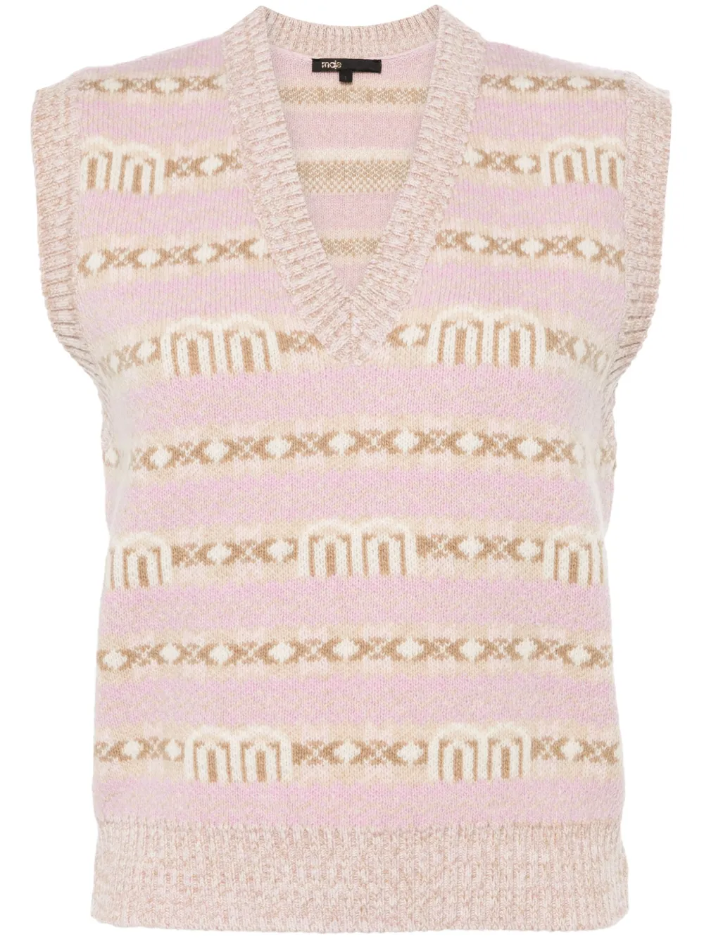 Maje sleeveless jacquard sweater Women