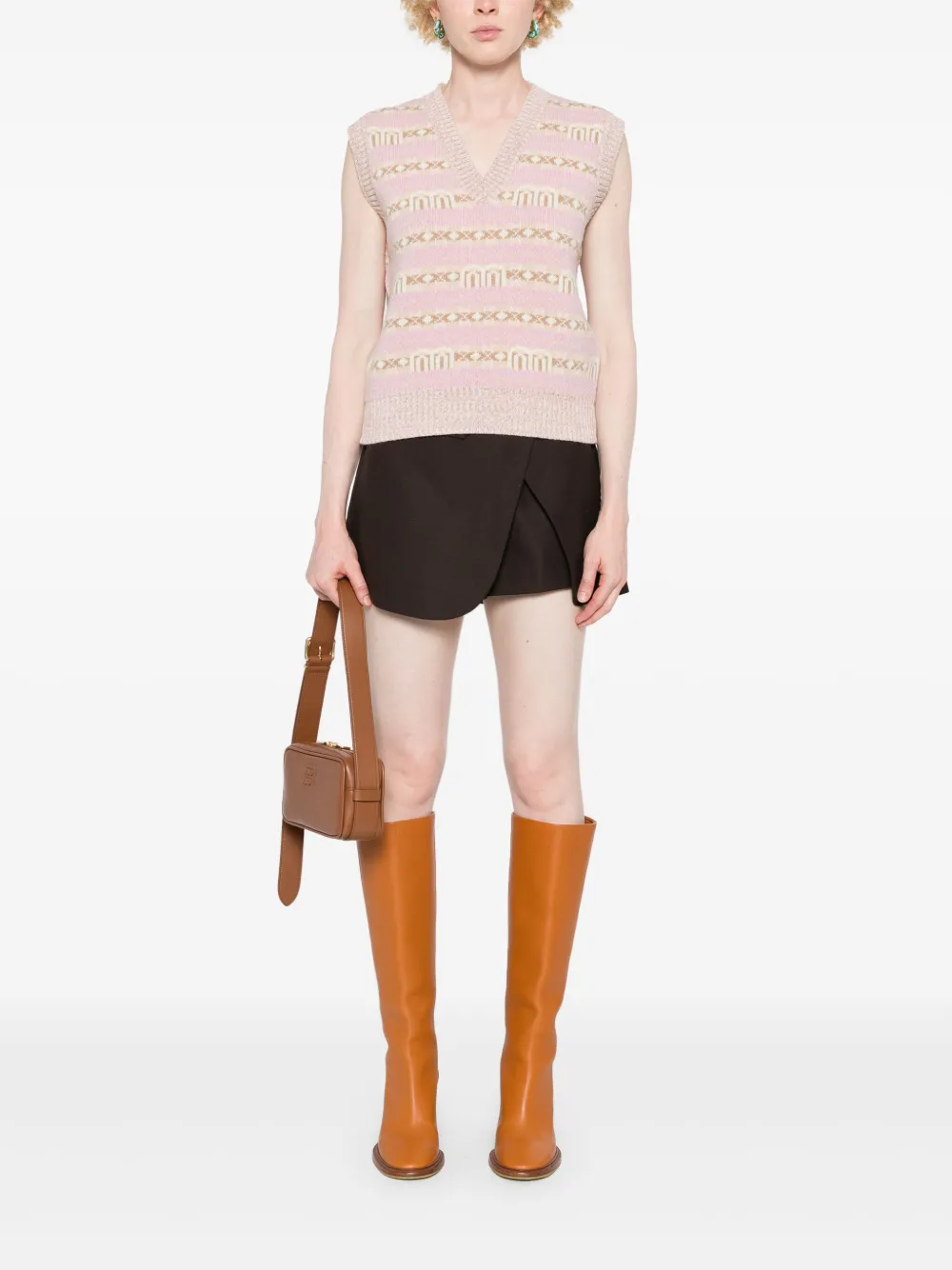 Affordable Maje sleeveless jacquard sweater Women