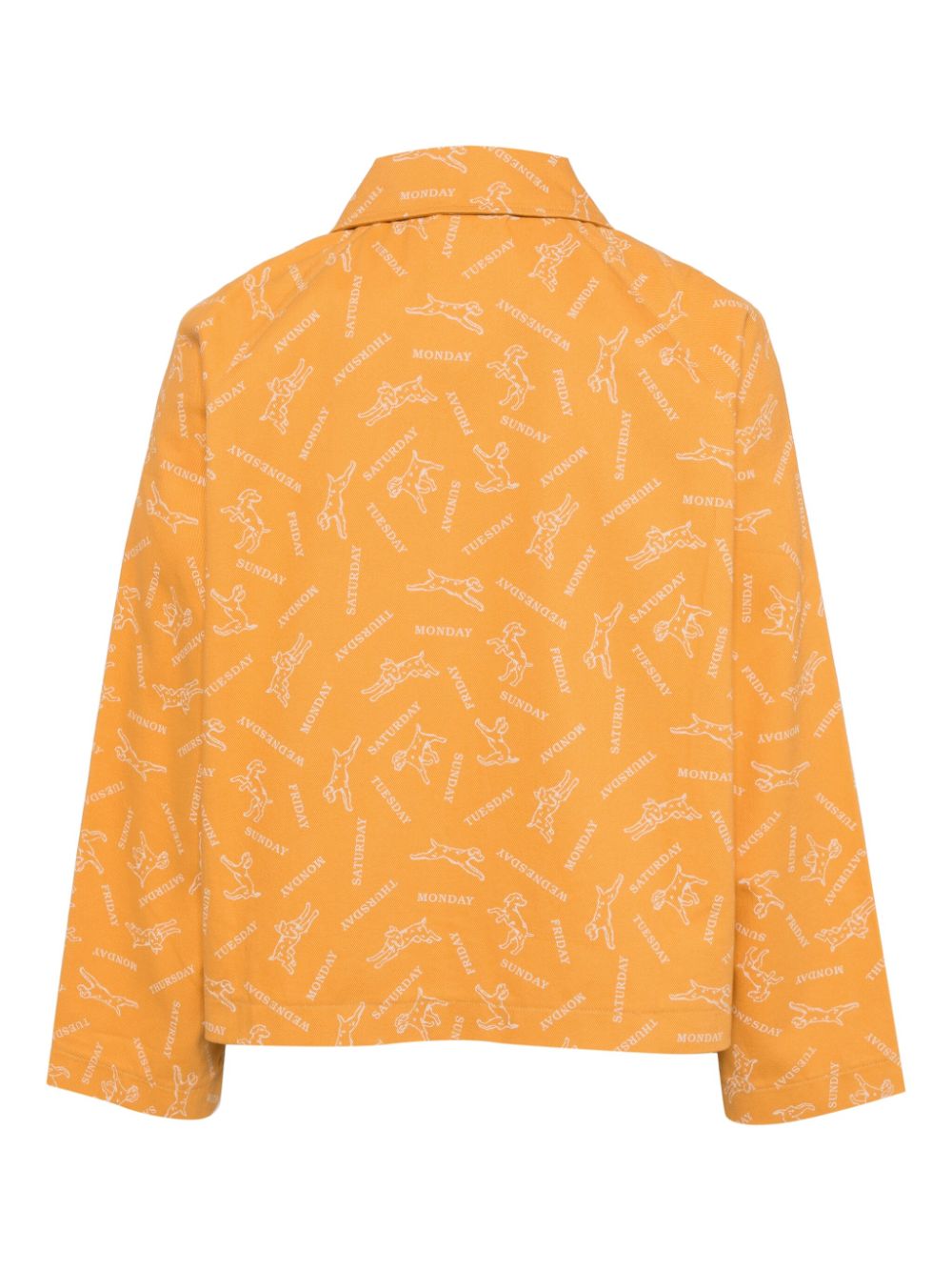 Shop Bode Pooch Cotton Shirt Jacket In Yellow