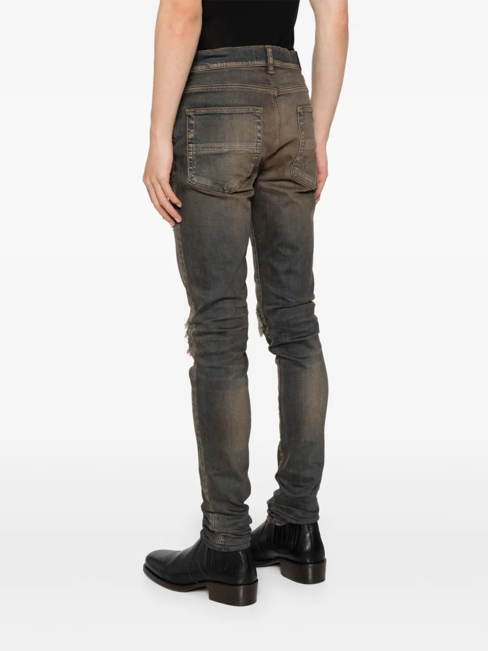 AMIRI MX1 gerafelde skinny jeans Blauw