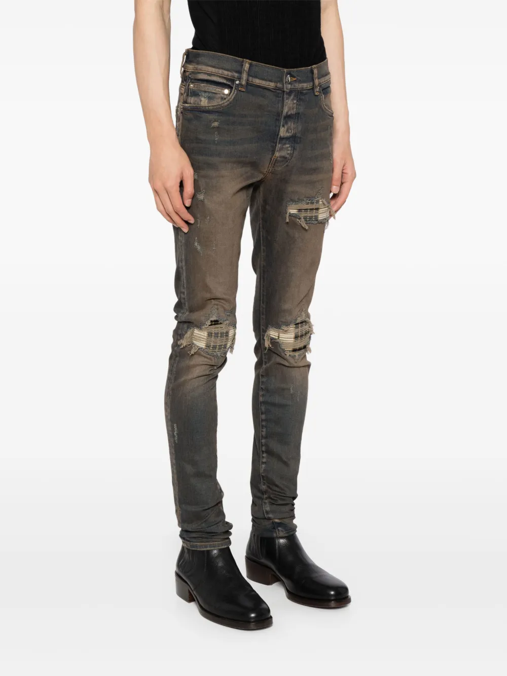 AMIRI MX1 gerafelde skinny jeans Blauw