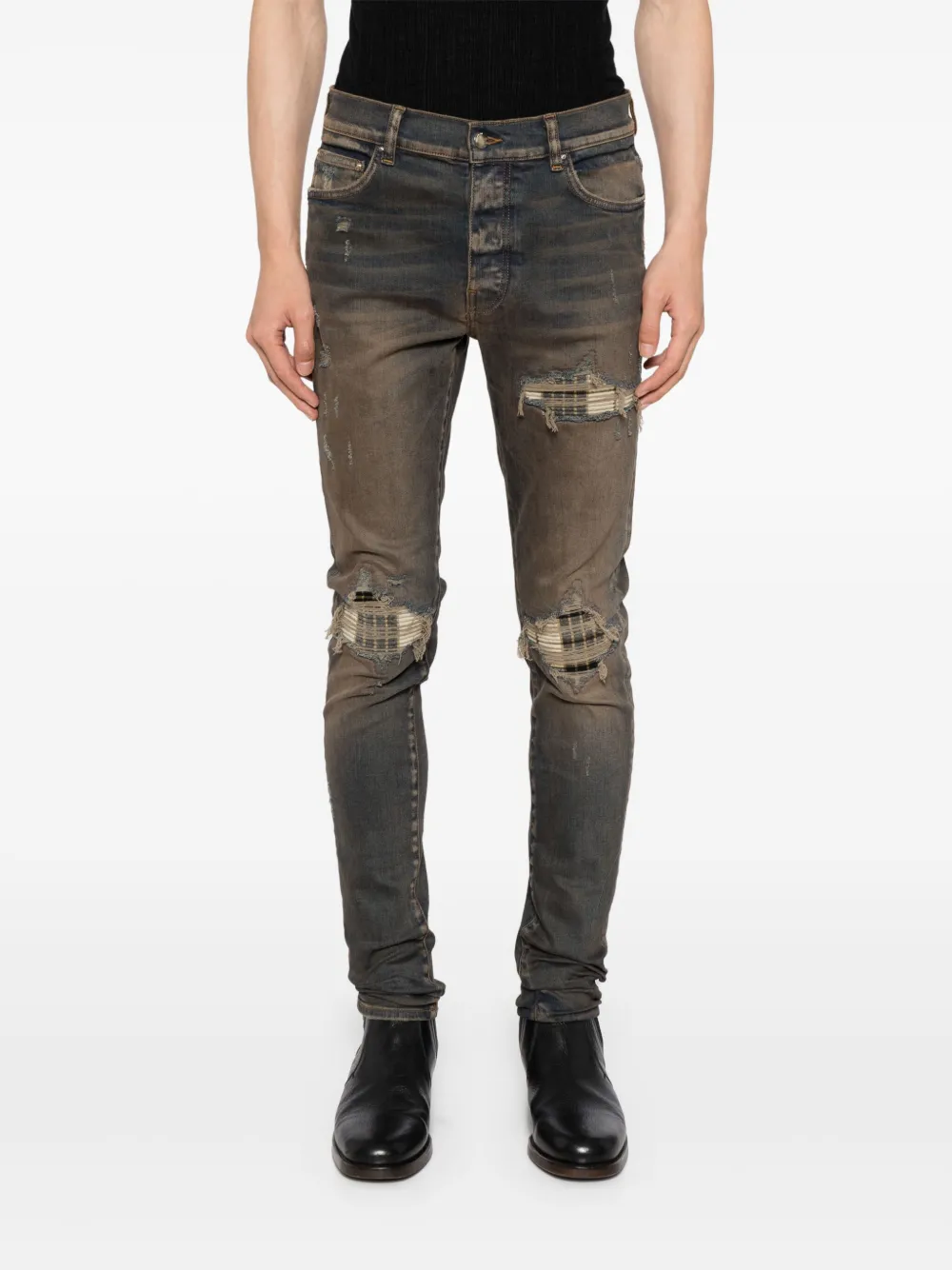 AMIRI MX1 gerafelde skinny jeans Blauw