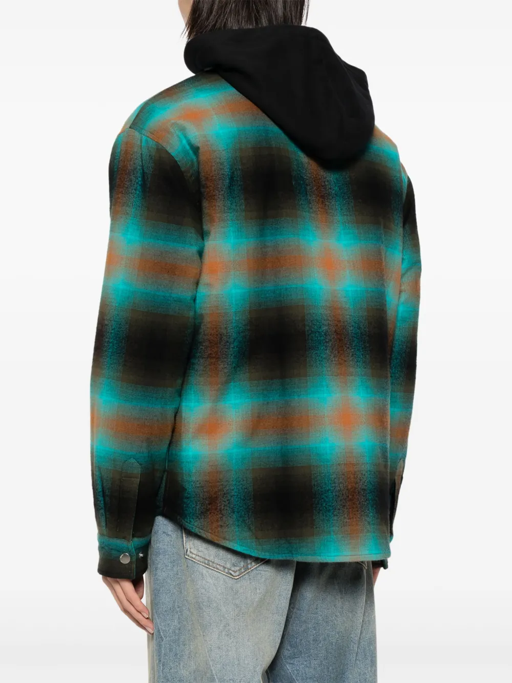 AMIRI Geruit shirtjack met geborduurd logo Bruin