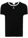 Courrèges Contrast cotton T-shirt - Black