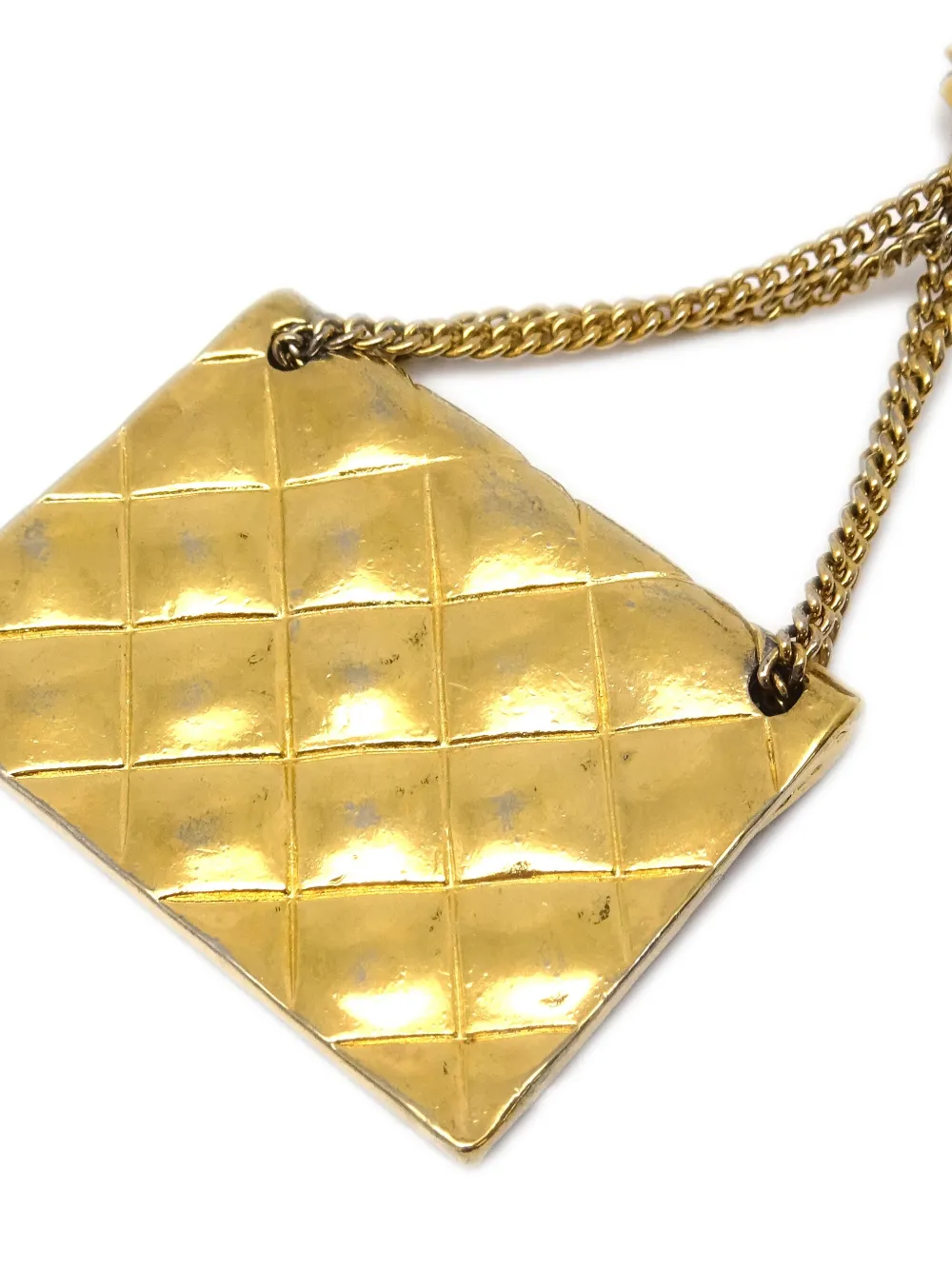 Pre-owned Chanel 1990-2000 Classic Flap Dangle Clip-on Earrings In Gold