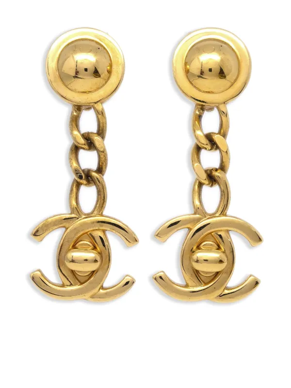 CHANEL Pre-Owned 1996 ココマーク ターンロック イヤリング  