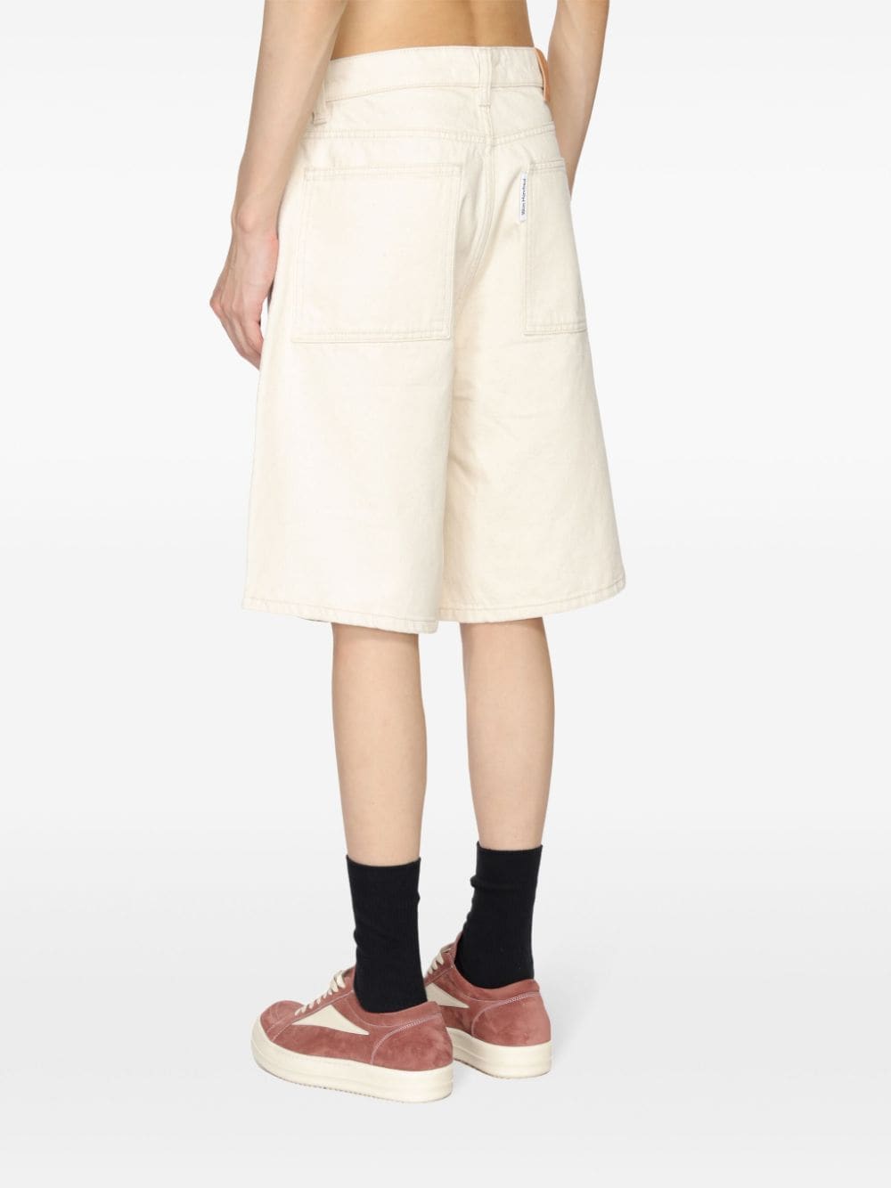 Shop Won Hundred Cotton Straight-leg Shorts In 中性色