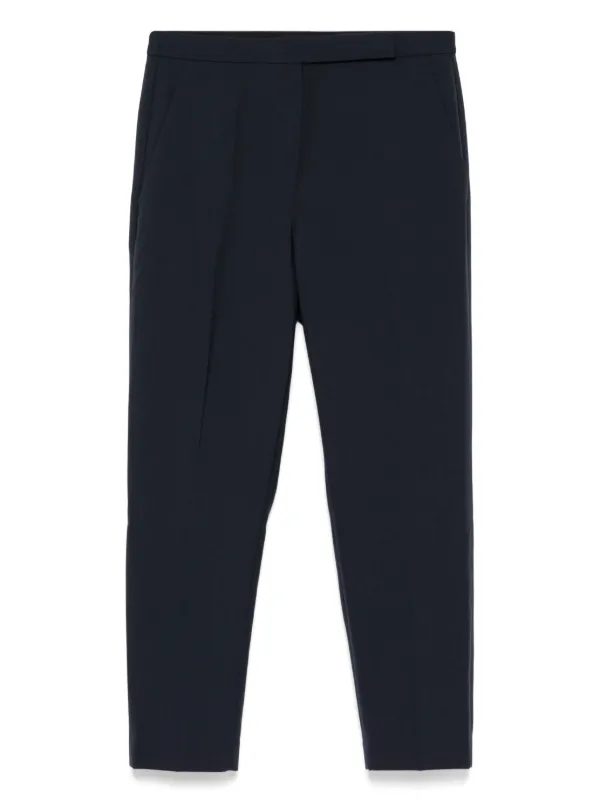 Theory High-waisted Slim Cropped Trousers in Blue