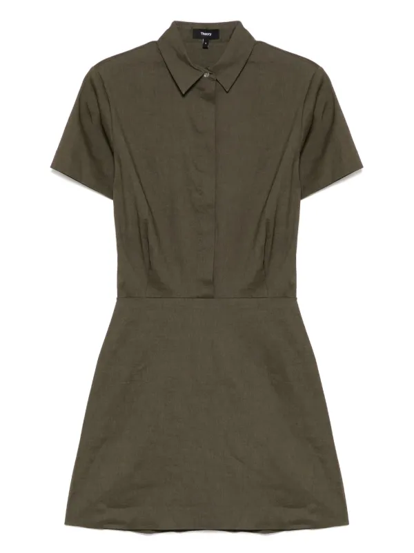 navy blue dress for baby girl Theory short-sleeved A-line Dress | Green