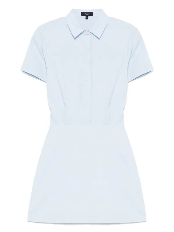 Theory short-sleeved A-line Dress | Blue | FARFETCH JO
