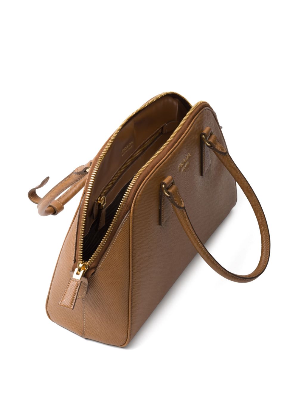 Shop Prada Medium Saffiano Leather Tote Bag In Brown