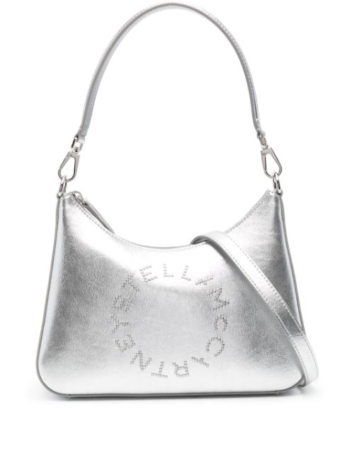 Stella McCartney studded-logo metallic shoulder bag Women