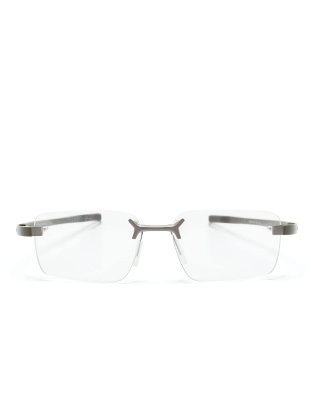 Tag Heuer Rimless Rectangle-frame Glasses In White