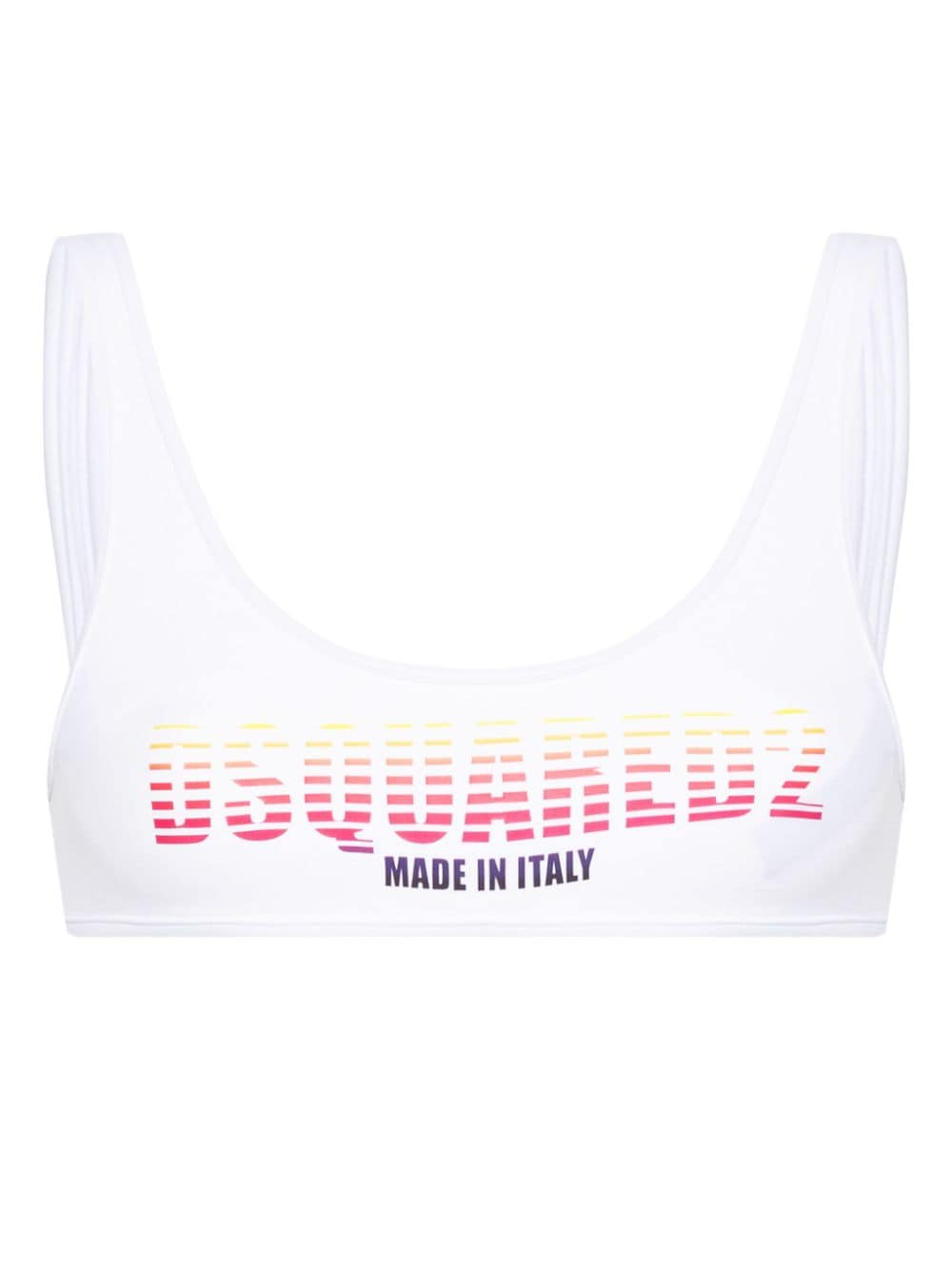 logo-print bikini top