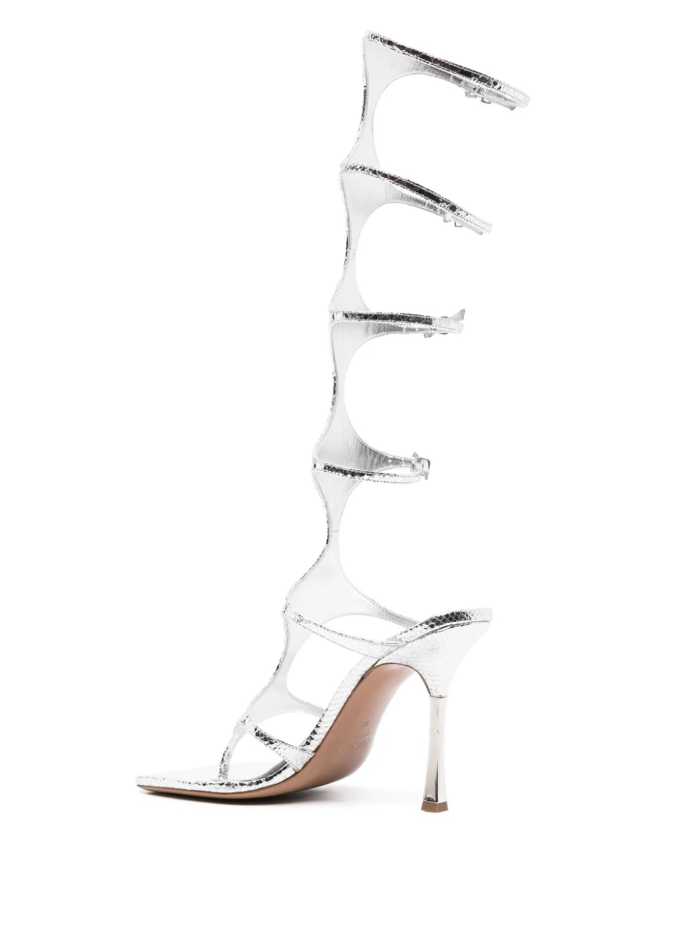 Paris Texas Uma 100 mm metallic sandalen Zilver