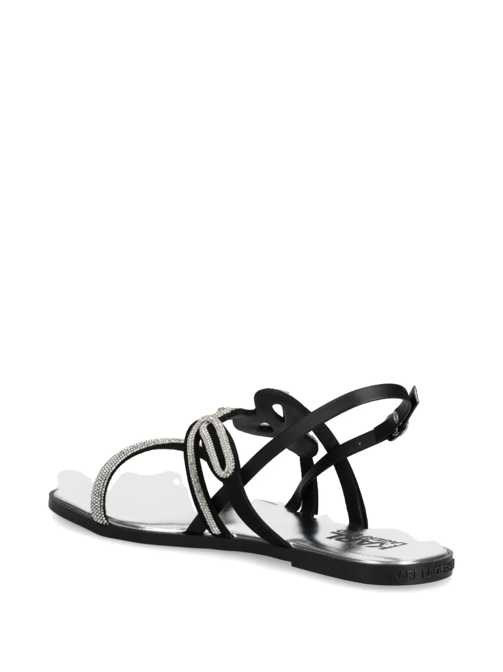 Karl Lagerfeld logo-lettering sandals Silver