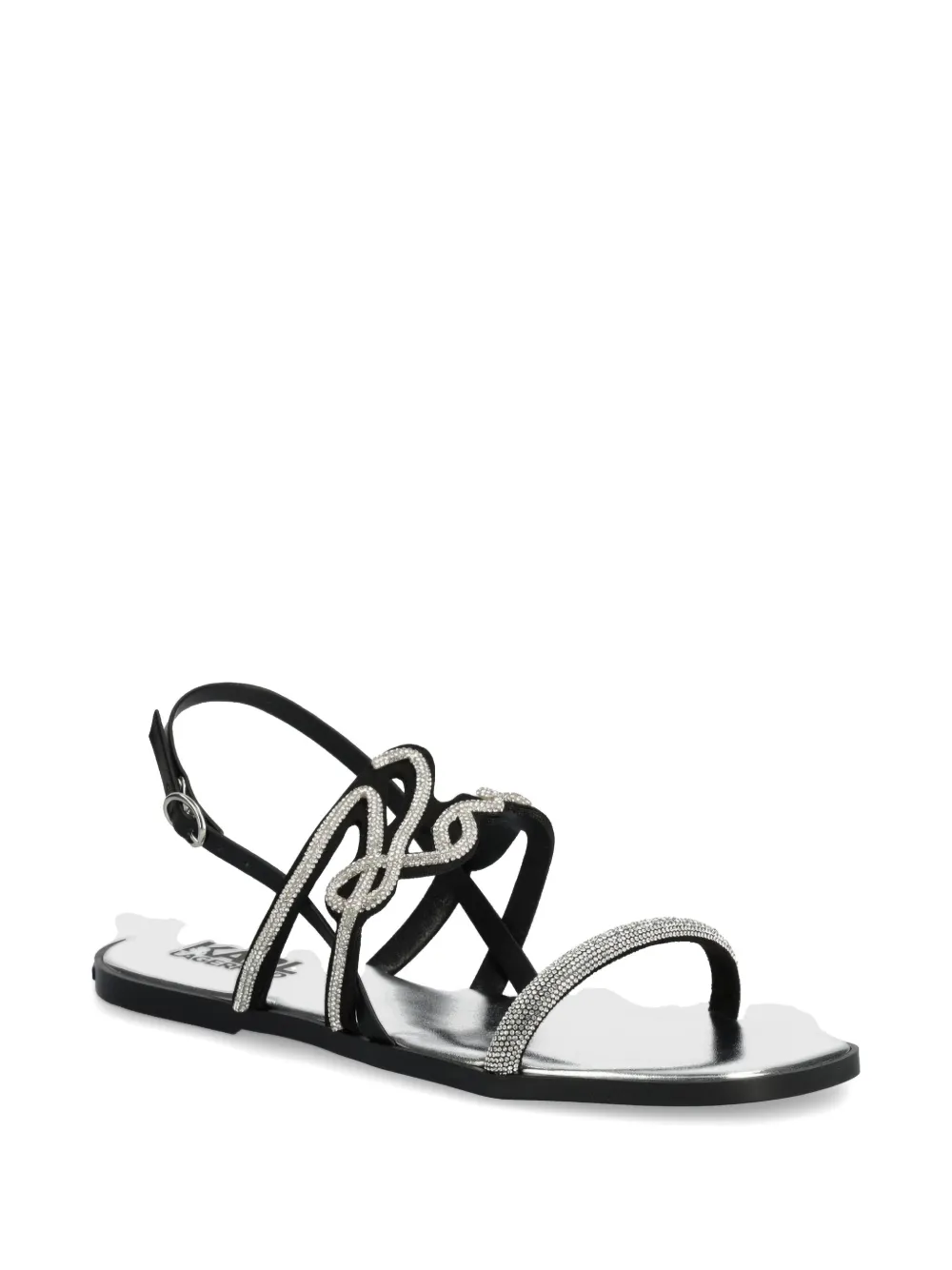 Karl Lagerfeld logo-lettering sandals Silver