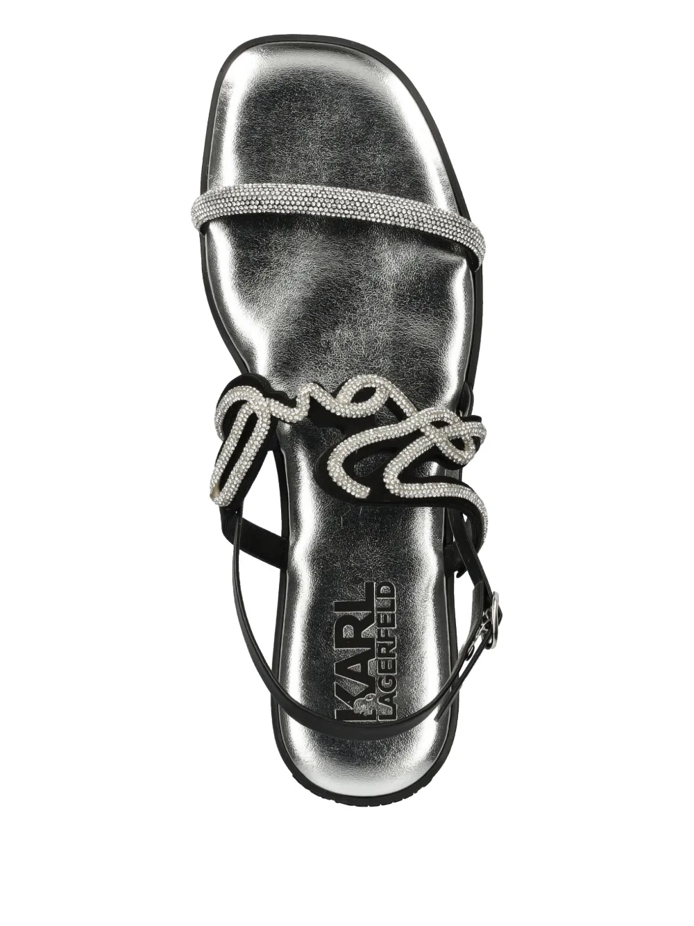 Karl Lagerfeld logo-lettering sandals Silver