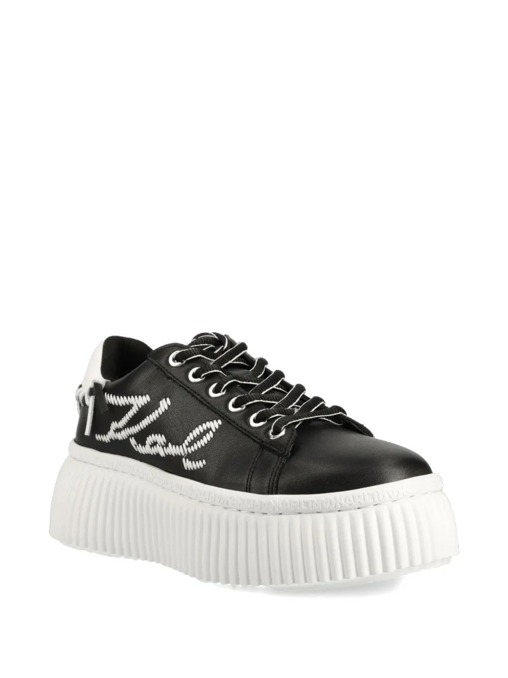 Karl Lagerfeld logo-stitched sneakers - Zwart