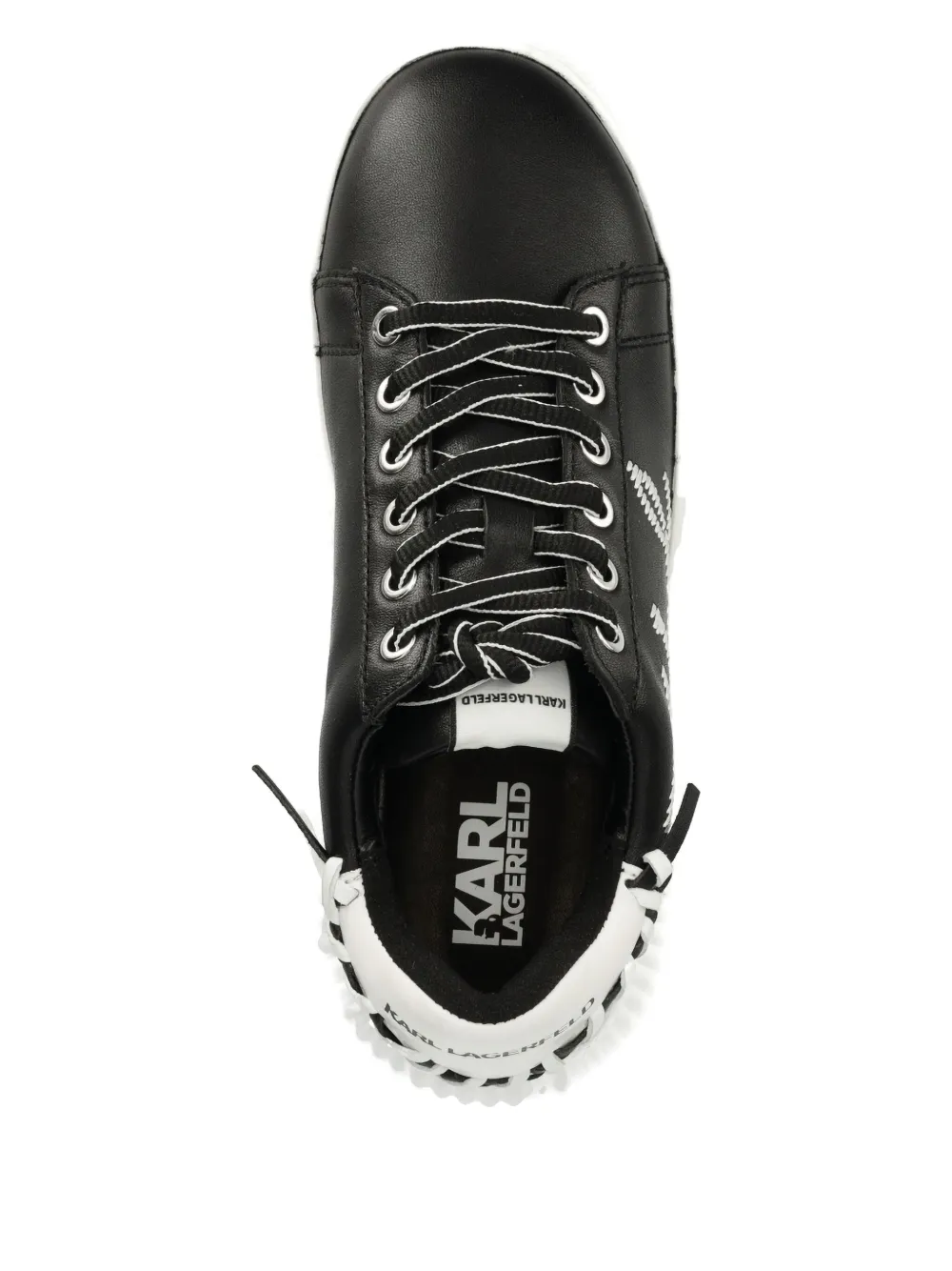 Karl Lagerfeld Logo-stitched Sneakers In Black