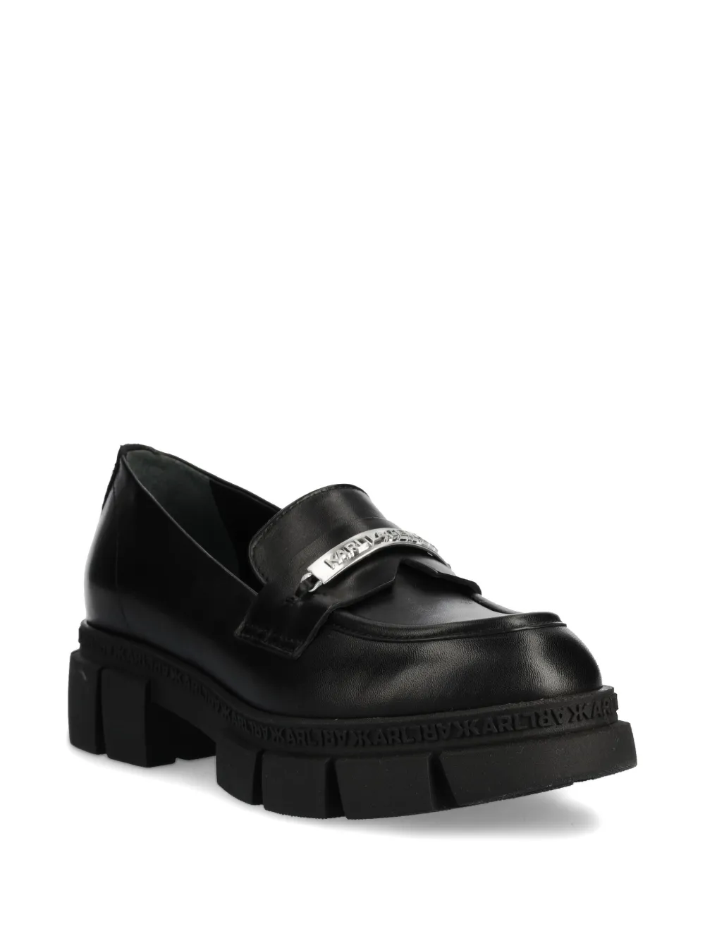 Karl Lagerfeld leather loafers - Zwart