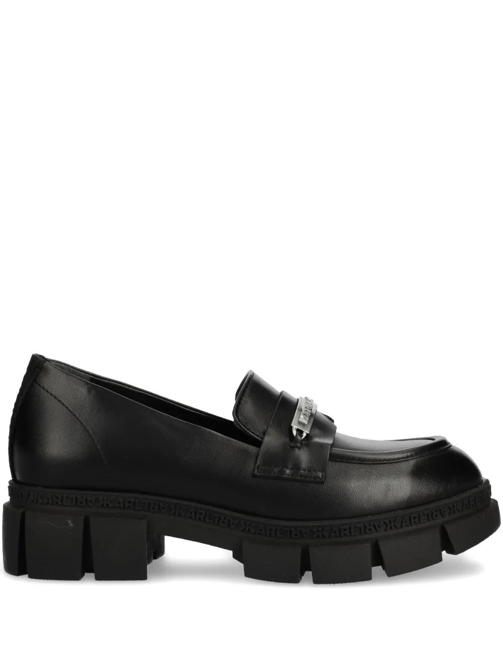 Karl Lagerfeld leather loafers Black