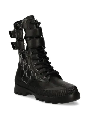 KARL LAGERFELD ロゴ ディテール アンクルブーツ Karl Lagerfeld logo-print Leather Ankle Boots | Black