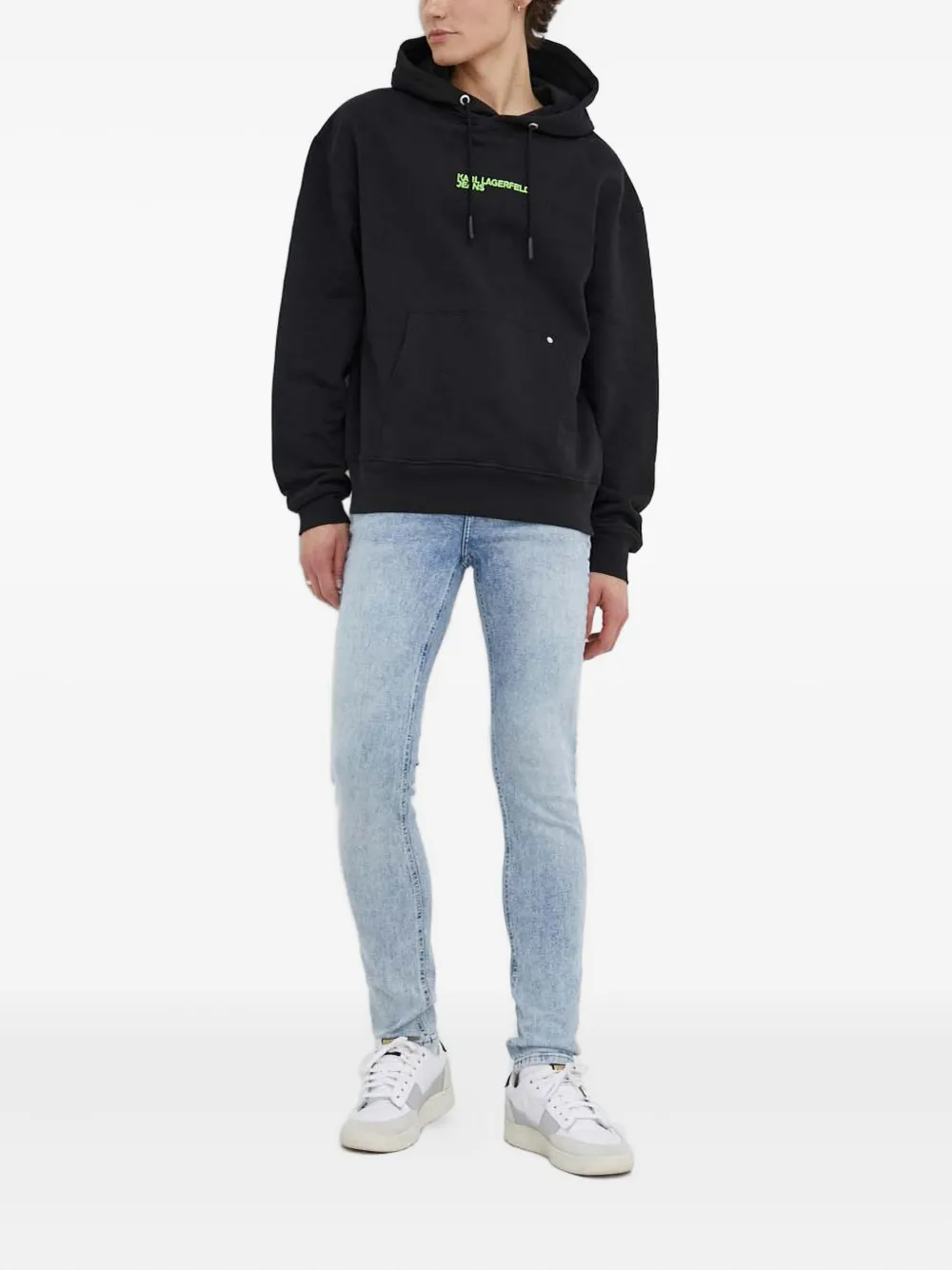 Karl Lagerfeld Jeans Skinny jeans met grafische zak - Blauw