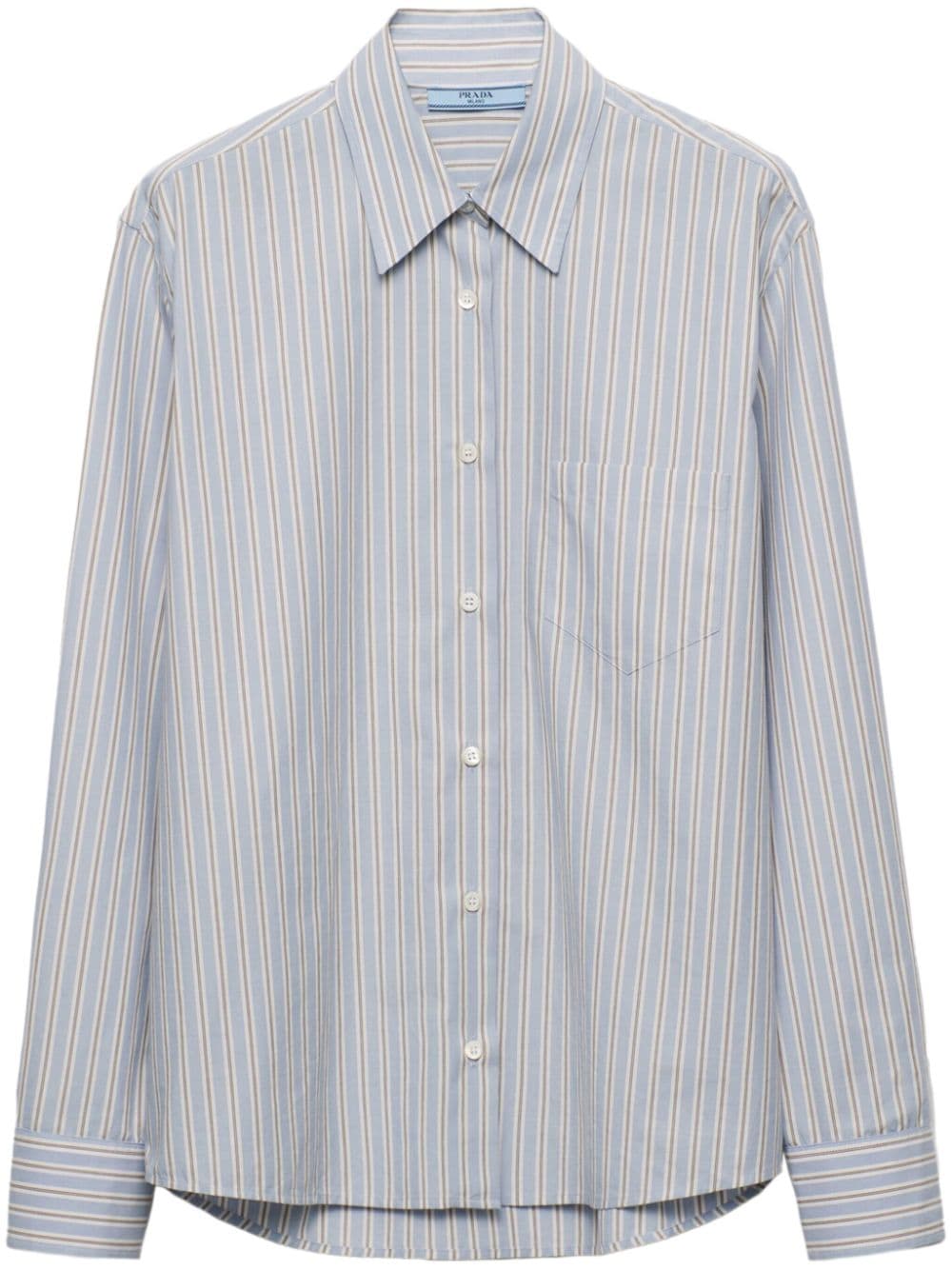 Prada striped cotton shirt Blauw