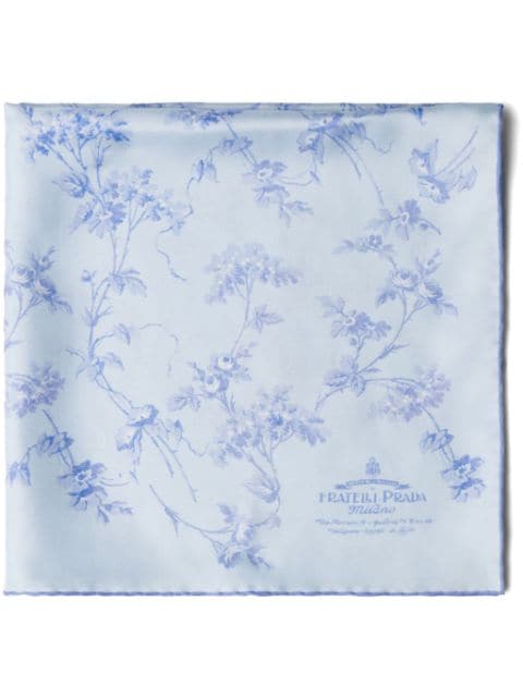 Prada floral-print silk foulard scarf 