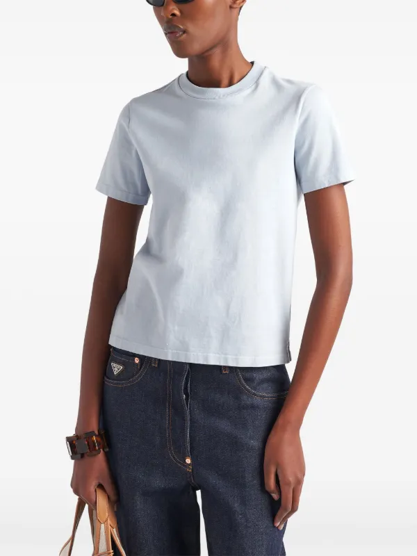 【お洒落度UP】PRADA◆半袖Tシャツ トライアングルパターン ロゴ お洒落度UP】PRADA◇半袖Tシャツ トライアングルパターン ロゴ