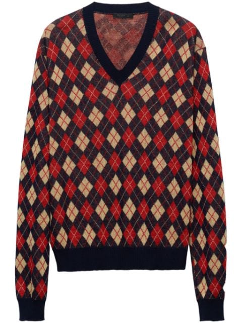 Prada argyle cotton jumper