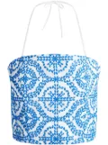 alice + olivia Ceresi embroidered top - Blue