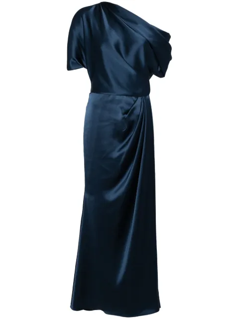 Amsale off-shoulder satin gown