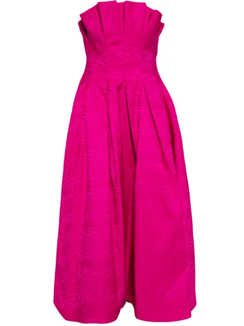 Amsale moiré-effect midi dress