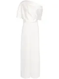 Amsale draped wide-leg jumpsuit - White