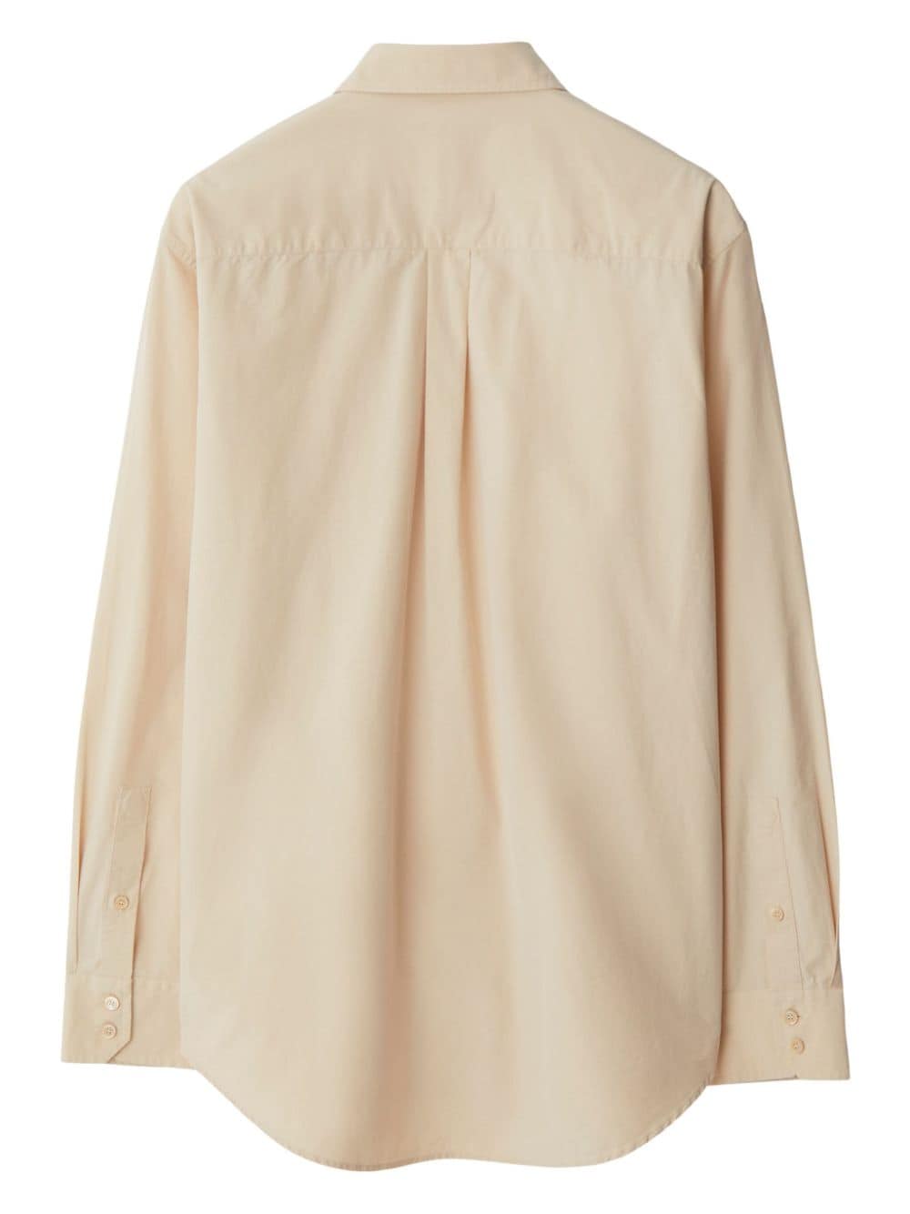 Shop Burberry Edk-embroidered Cotton Shirt In Neutrals