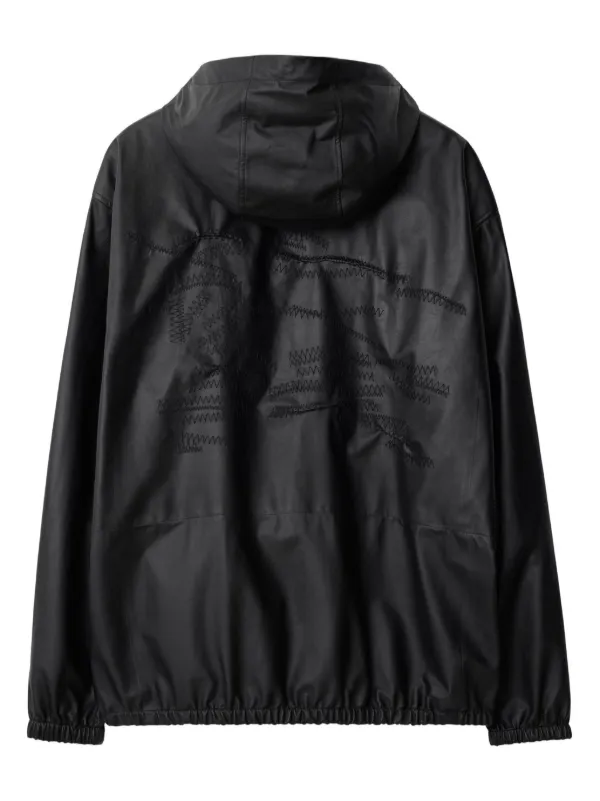 Burberry Hooded Leather Jacket | Black | FARFETCH