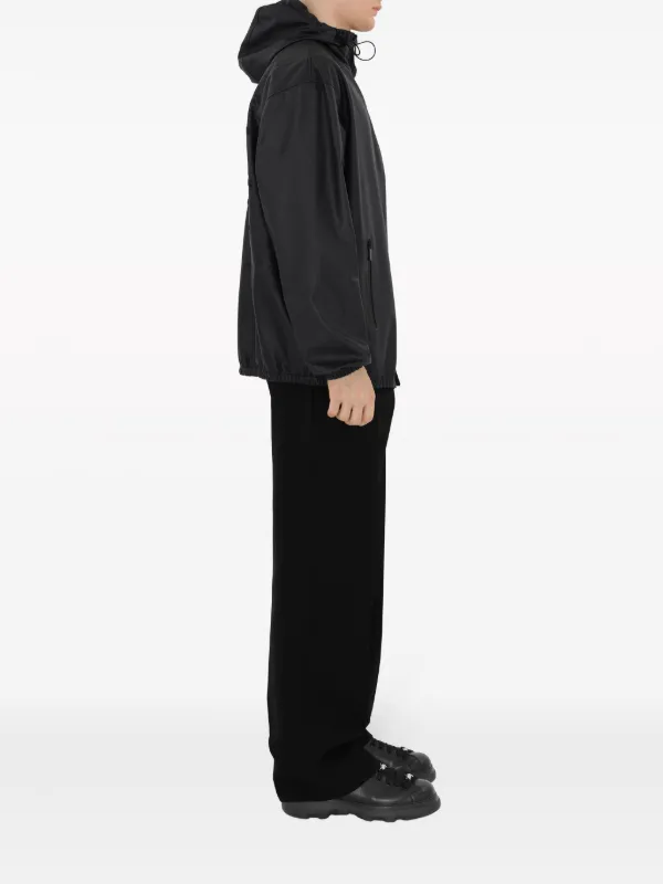 Burberry Hooded Leather Jacket | Black | FARFETCH
