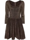 Maje metallic-thread knitted mini dress - Brown