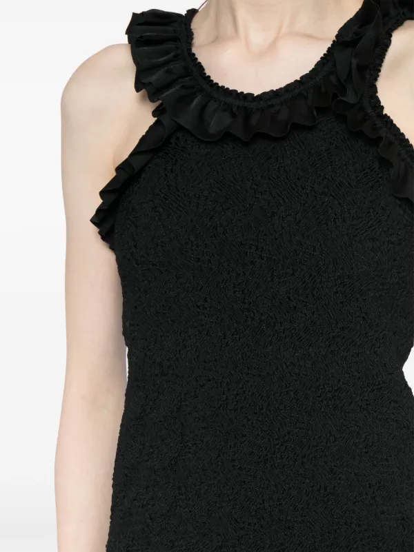 alexander wang smocked mini dress Alexander Wang Smocked Mini Dress With Overshirt In Black