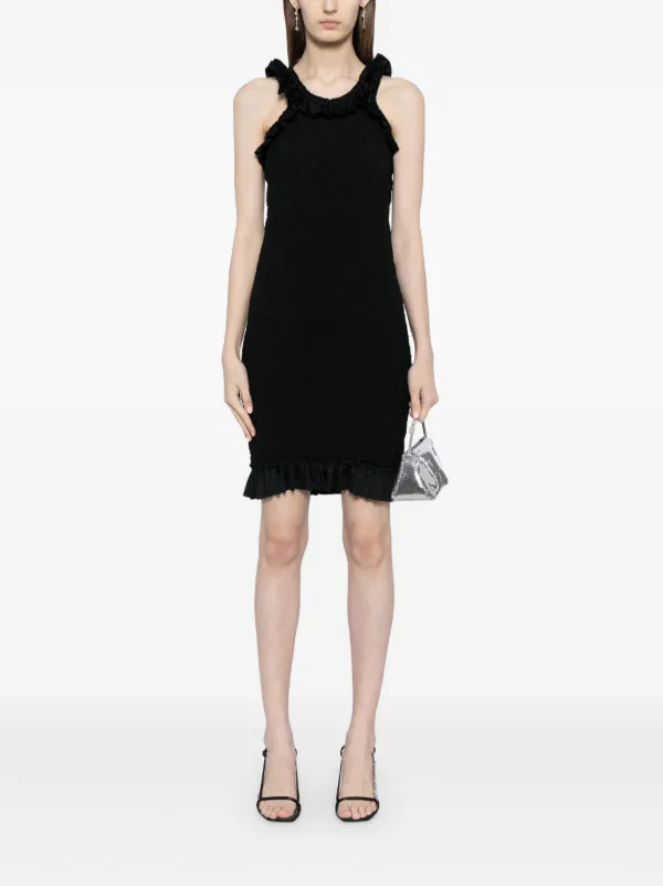 alexander wang smocked mini dress Alexander Wang ruffle-hem Smocked Mini Dress | Black