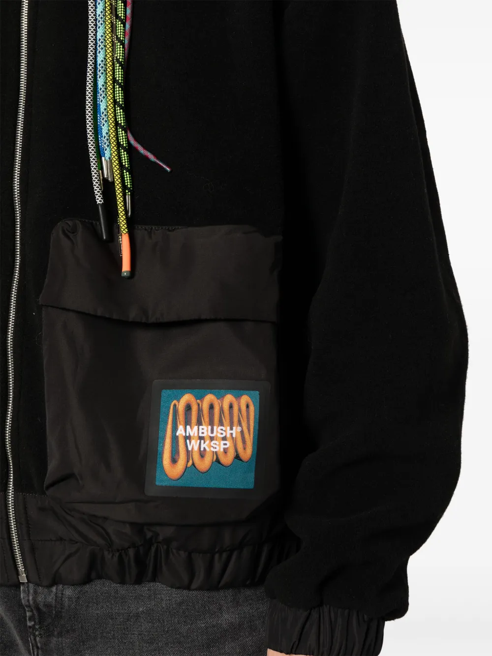 AMBUSH Fleece jack met opstaande hals Zwart