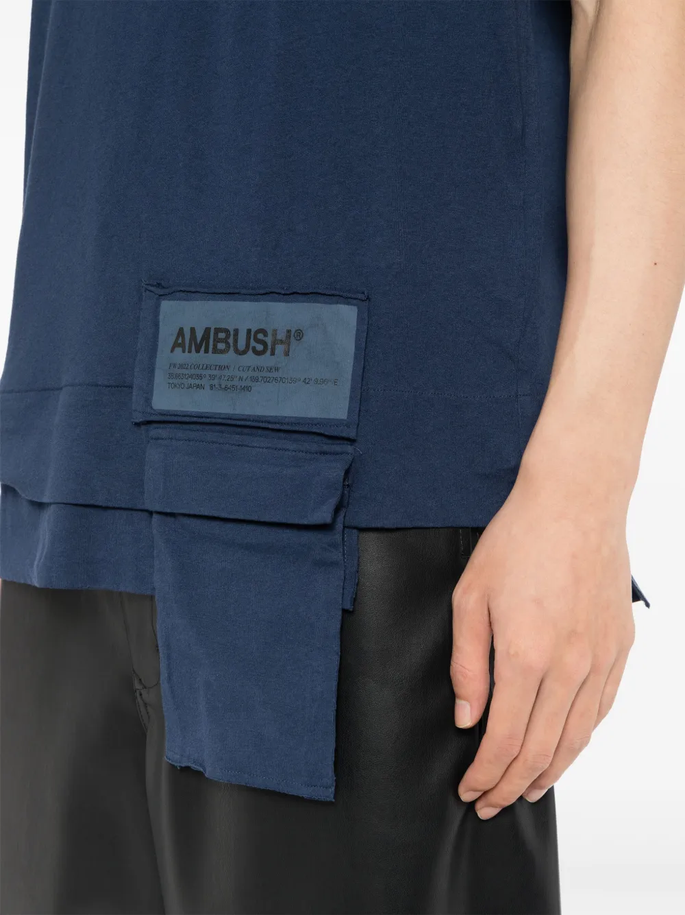 AMBUSH T-shirt met logopatch Blauw