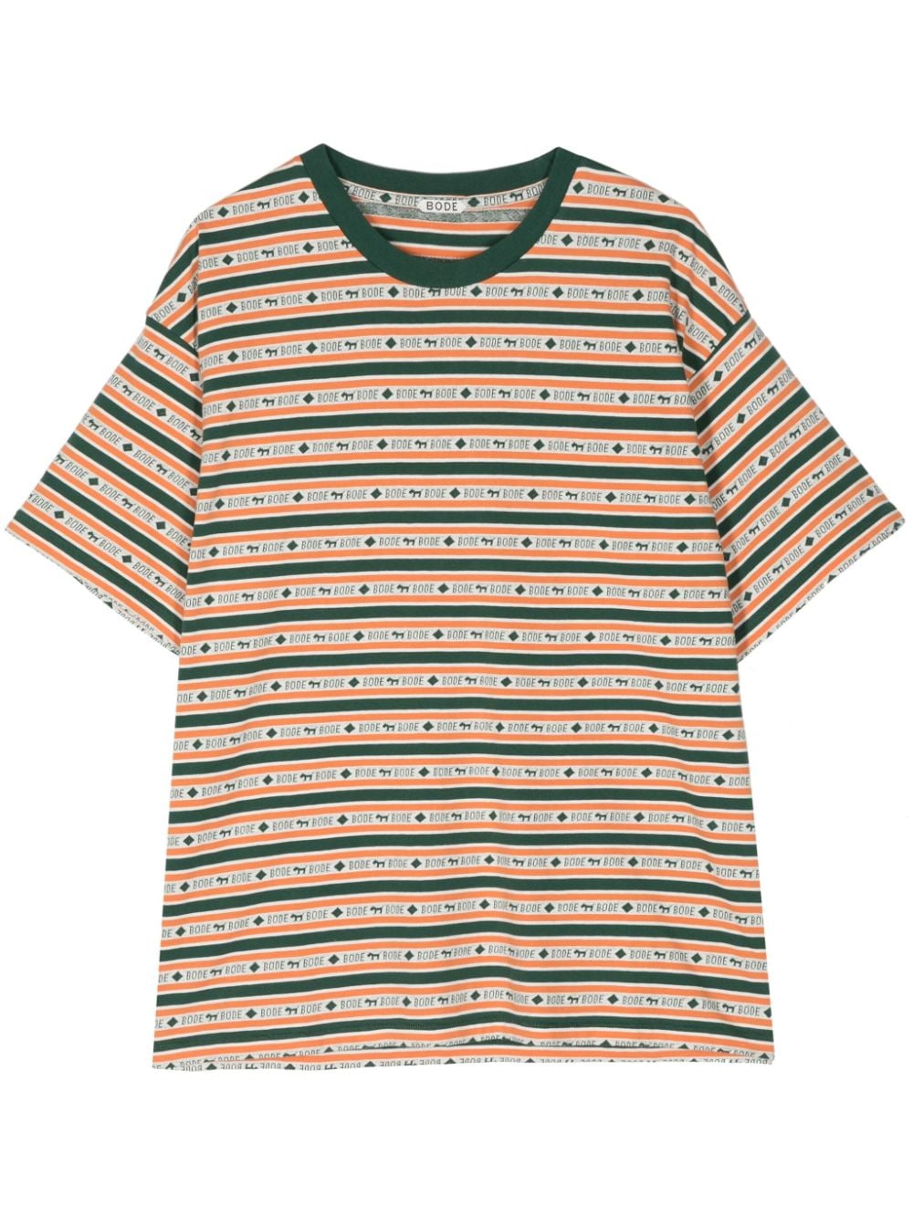 Bode Striped Cotton Shirt In Neutral