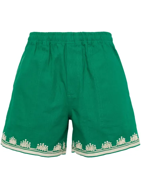 BODE embroidered-design cotton shorts 