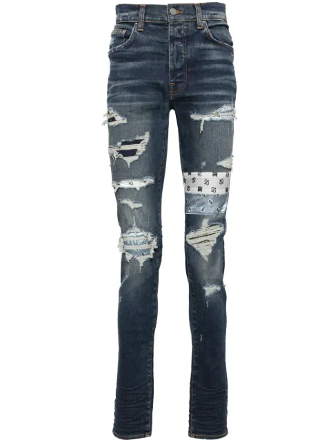 AMIRI Ma Paisley patchwork skinny jeans